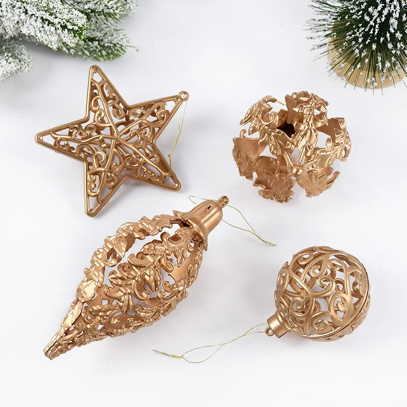 4/8pcs Hollowed Out 3D Star Pendant Plastic Christmas Tree Hanging Ornament for Xmas Party Home Decoration 2025 New Year Navidad view 6