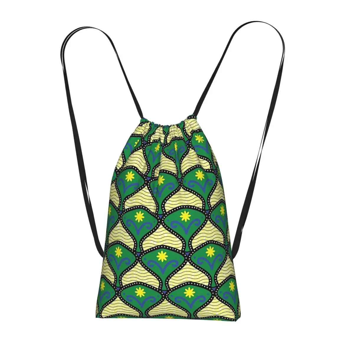 Ankara Dutch Wax African Pattern Backpacks Fashion Drawstring Bags Shoes Bag Book Bags for Travel School