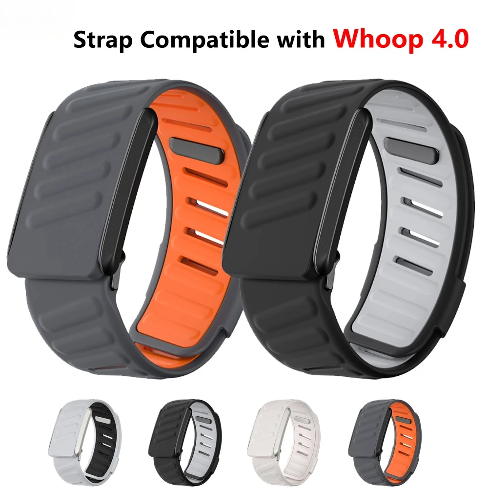 

Wrist Band Soft-Touch Silicone Waterproof and Sweatproof Adjustable Strap Compatible for WHOOP 4.0 Heart Rate Monitor Bracelet
