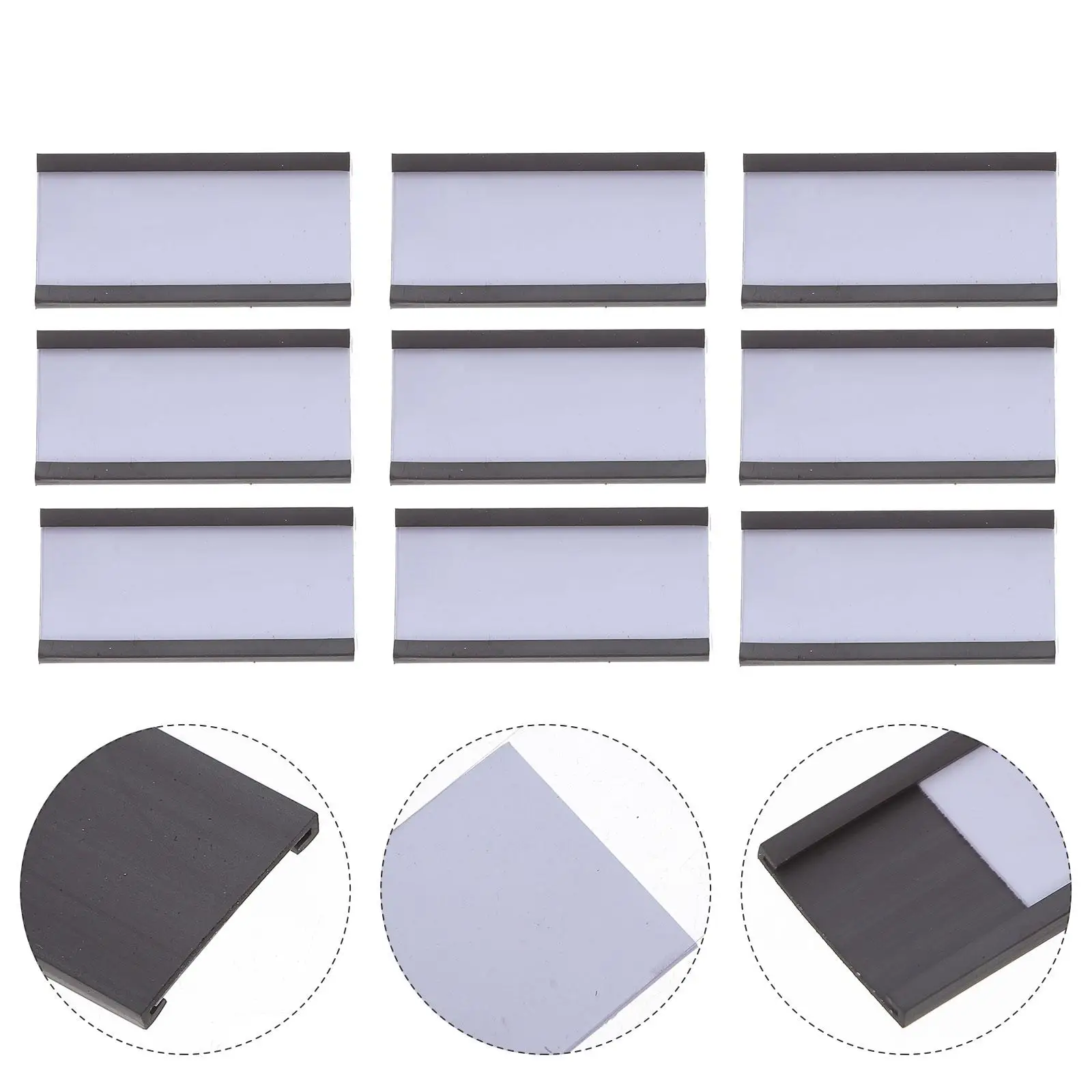 50 Pcs Magnetic Label Holders Card Type Tag Clips 50x25mm Plug-in Shelf Labels for Warehouse Management Practical Easy