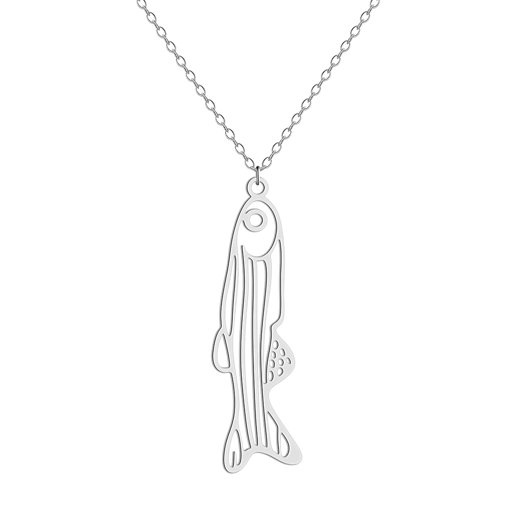 QIMING Gold Zebrafish Pendant Necklace For Women Stainless Steel Sea Animal Ocean Fish Cute Necklace Gift