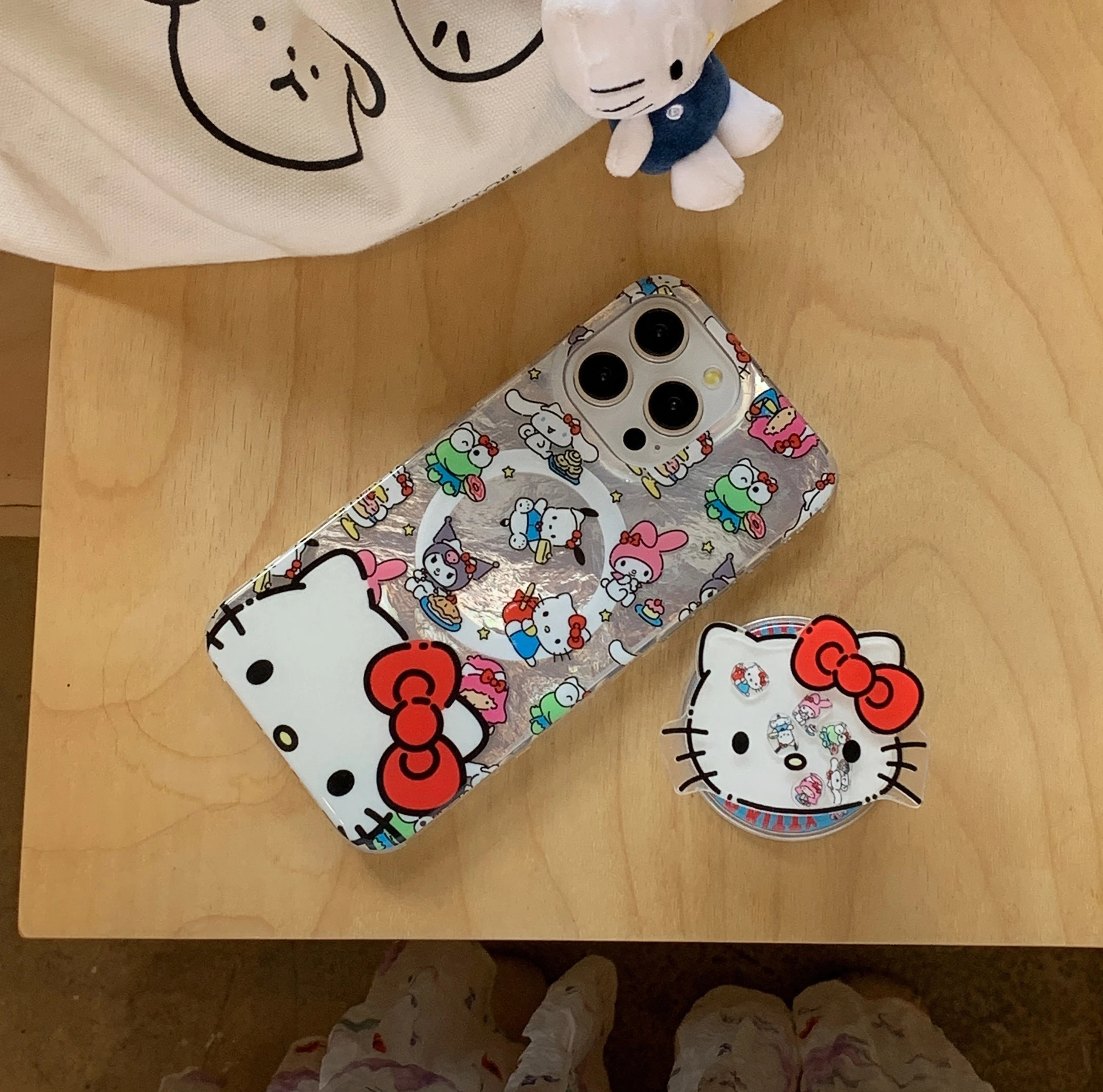 New style Gift Magnetic anti-fall phone Case Animation Cute Hello kitty Sanrio Cartoon For iPhone 12 13 14 15 Pro Max