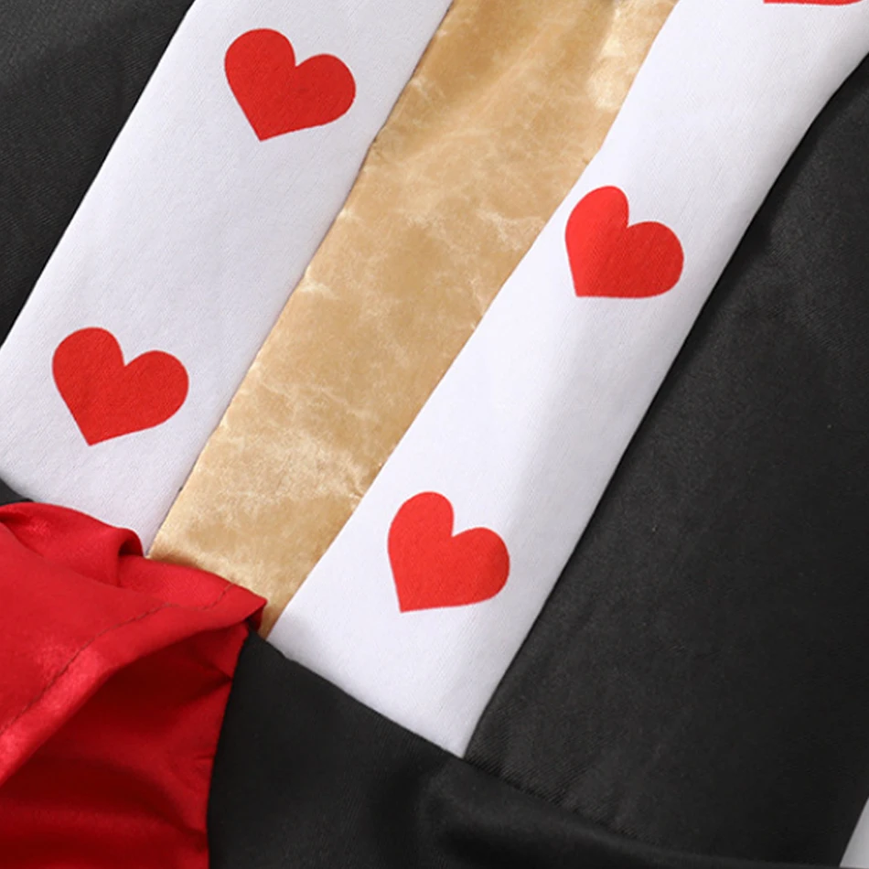 Girls Poker Queen Cosplay Halloween Carnival Party Fantasy Dress Kids Alice Queen of Hearts Stage Performance Children Costume