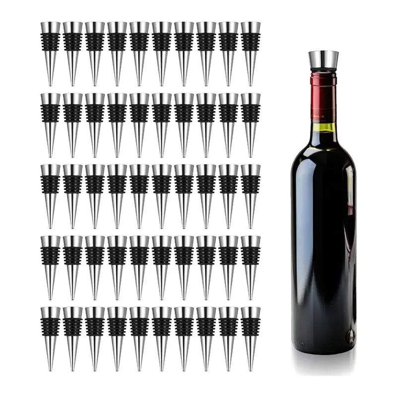 M12K-Vacuum For Wine Bottle Stopper 50 PCS Reusable Decorative For Wine Stopper For Wine Bottles