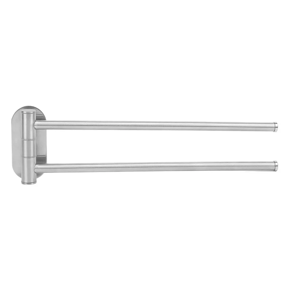 

304 Stainless Steel Swivel Towel Bar Silver Wall Mounted Towel Holder Rotatable Brushed Finish Swivel Towel Rack Space Saving