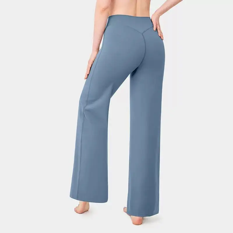 New Style Slightly Flared Straight Yoga Pants Leggings Summer High-waisted Flared Pants Loose Outerwear Outdoor Sports Trousers