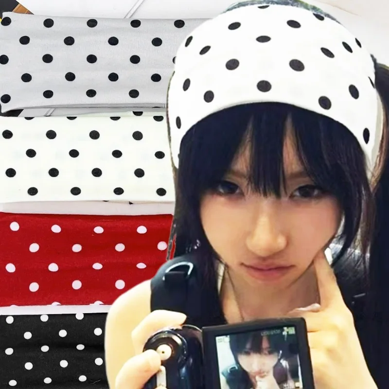 

Повязка для волос для йоги в горошек для женщин, эластичная нескользящая повязка на голову с широкими краями, впитывающая пот, спортивная повязка на голову, эластичная дышащая повязка для волос в стиле ретро