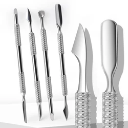1PCS Dead Skin Pusher Nail Fork Nipper Stainless Steel Pusher Nail Cuticle Remover Manicure Nail Art Tool
