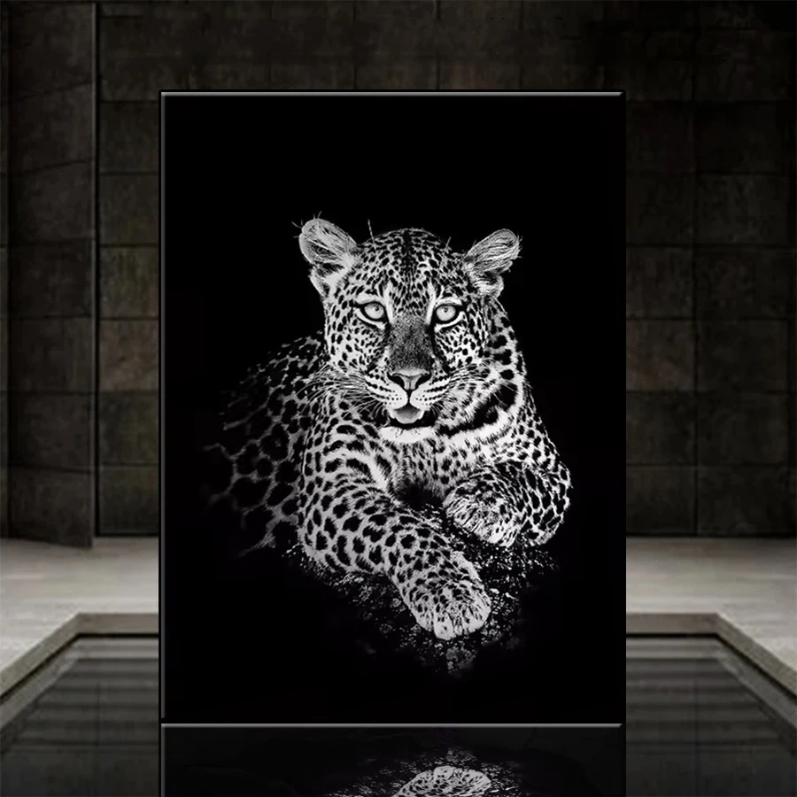 

Набор для алмазной вышивки, новый современный черно-белый художественный животное, леопард, полная алмазная мозаика, художественная живопись, вышивка крестиком, настенный декор