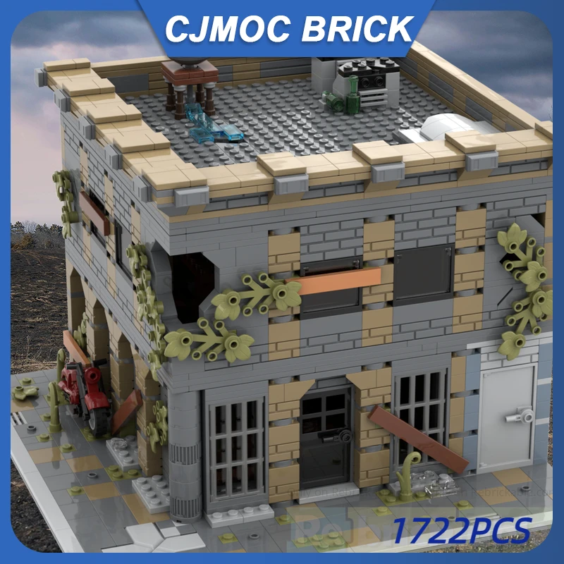

1722 шт. модульная брошенная модель MOC, креативная модель с видом на улицу, строительные блоки, архитектура, образование, сборная модель, игрушки, подарок