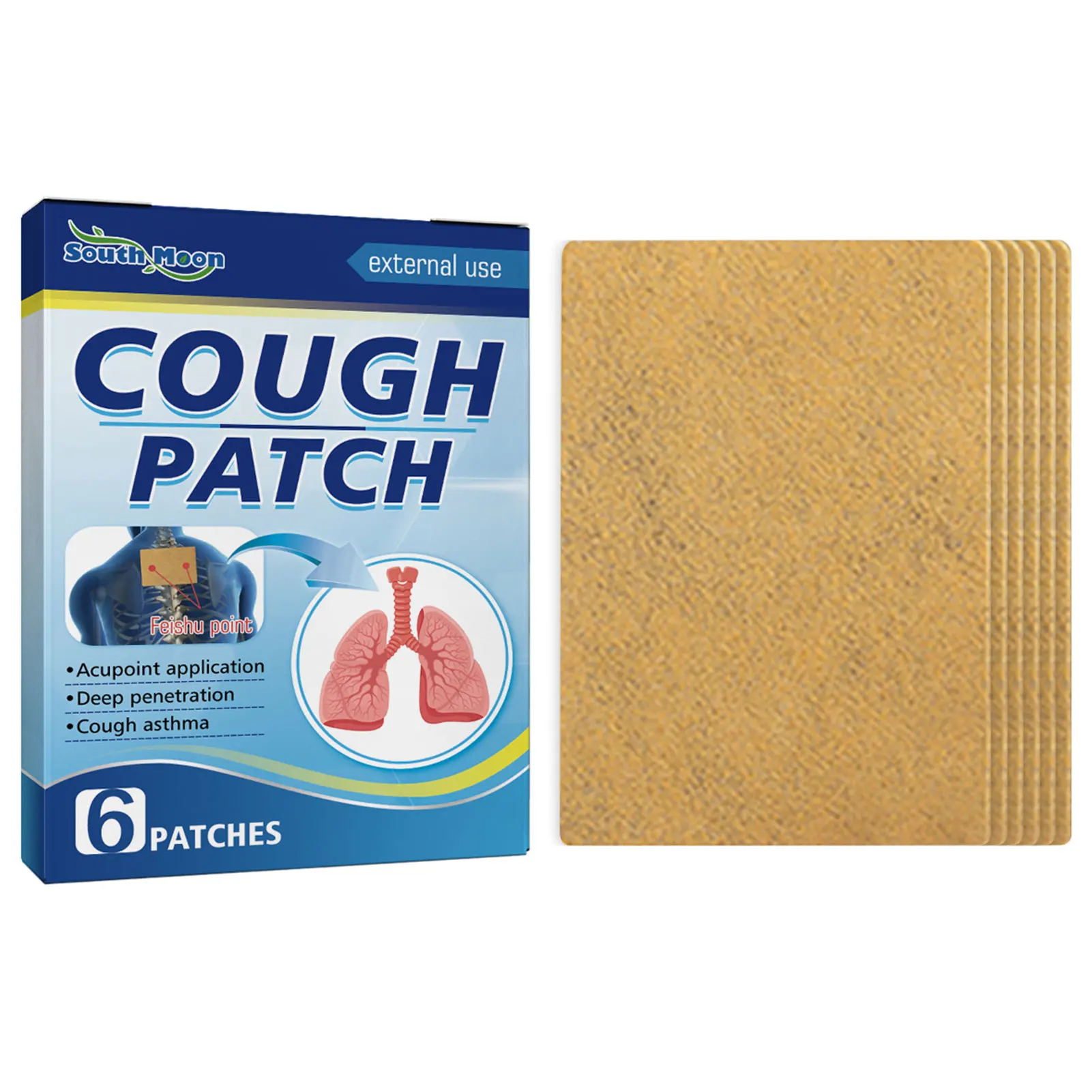 6pcs Cough Relief Patches Medicine Herbs Anti-cough Herbal Plaster Relieve Asthma Suppress Throat Itching Stop Coughing Stickers