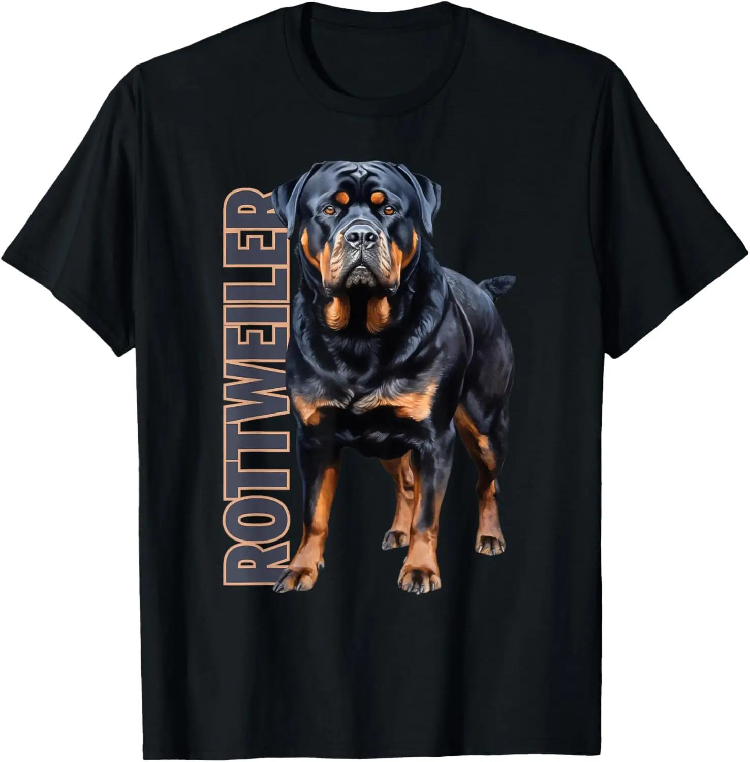 Rottweiler Dog Portrait Graphic Men's Cotton T-Shirt Breathable Short Sleeve Tee