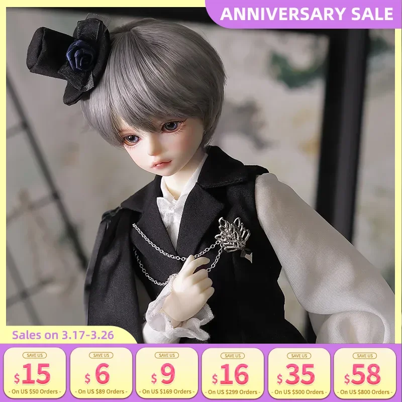 BJD Doll 1/4 Heronk With Minifee New Boy Body Tuxedo Gentleman Glamorous with Formal Hat Model Resin Toys For ShugaFairy