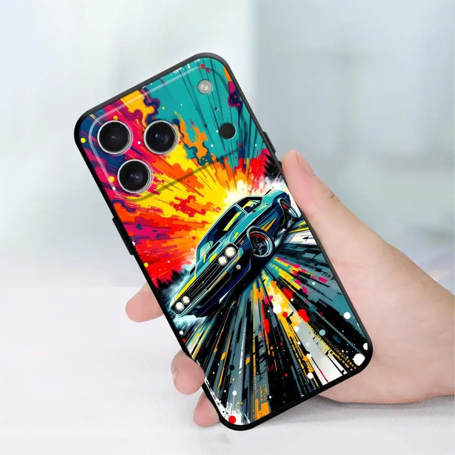 Comic Drift Car Funda Phone Cover Case for Apple iPhone 17 Pro Max 15 Pro 7 8 11 13 Air XR XS MAX 16 17e 14 12 view 3