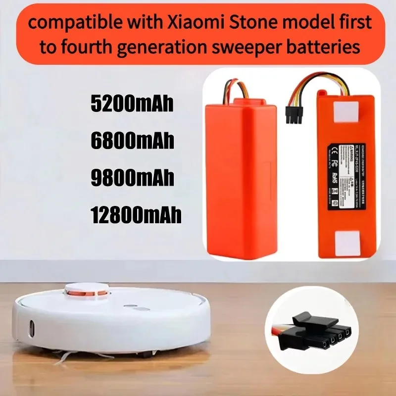 Factory direct sale,For Mijia Roborock vacuum cleaner battery BRR-2P4S-5200S/D,S5 series xiaomi,S50, S51, S55, S60,More enduring