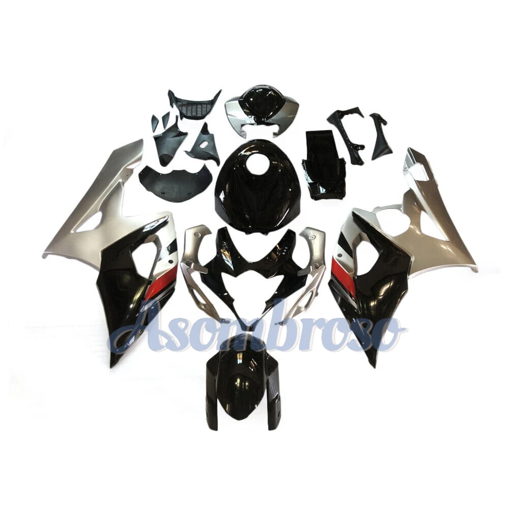 Great Quality Plastic Sportbike Universal Fairing Kits For GSXR1000 2005 2006 K5 GSXR 1000 05 06 Silvery Black+Tank Cover