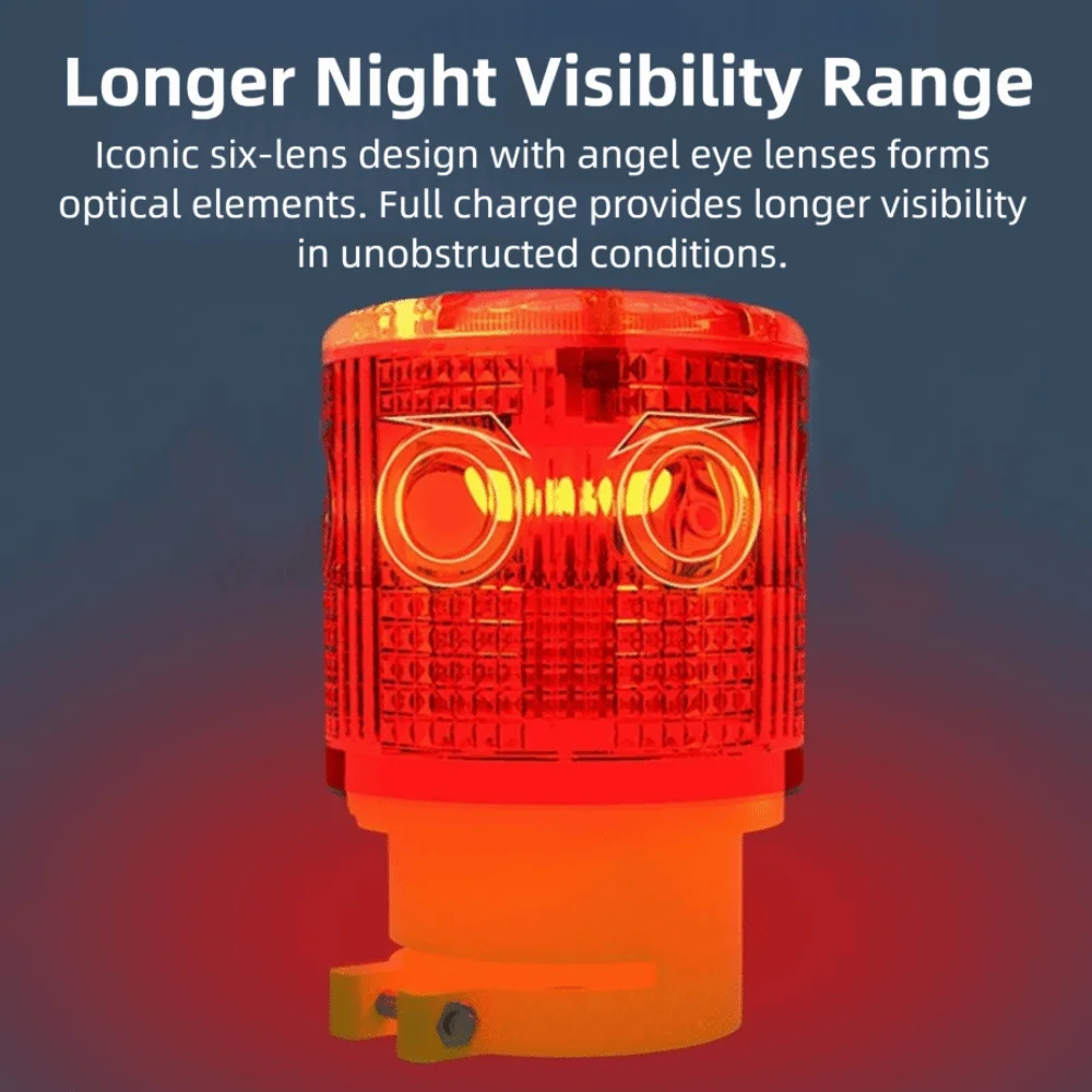 

Solar Powered Solar Traffic Warning Light Rain-proof 3 LED Safety Signal Light 600mAh Auto Light Sensor Emergency Warning Light