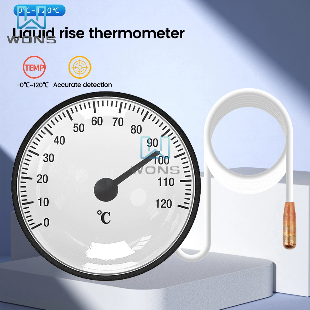 Portable High-Precision Thermometer -40-120°C Indoor Household with Probe Pointer Liquid Rising Water Gauge Thermometer.