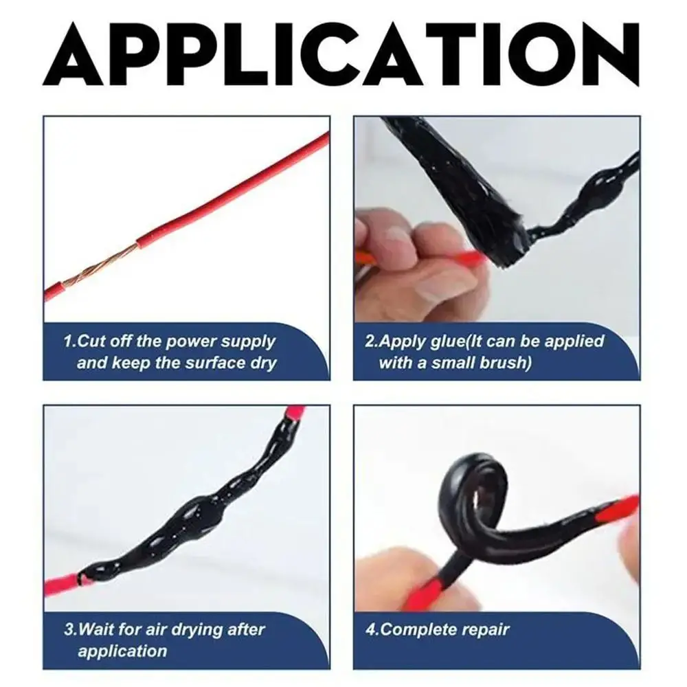 1Pcs Sealant Electrical Tape Waterproof High-Temperature Resistant Liquid Insulating Tape 50ml Wire Cable Repair Glue