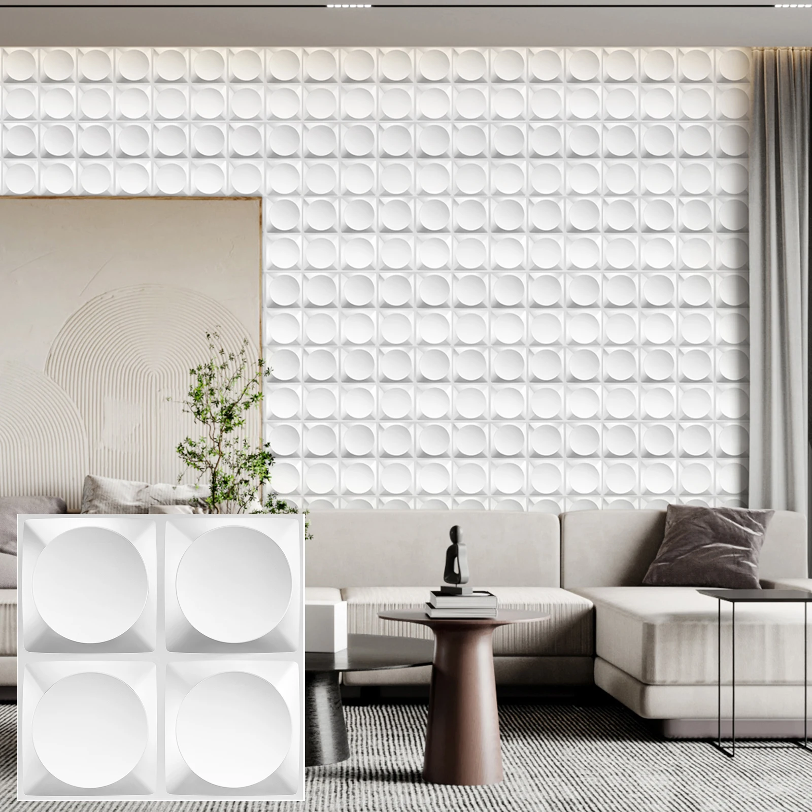 KUUJOJO 20pcs 3D textured wall panel for indoor wall decoration, suitable for living room, hall, bedroom, hotel, office