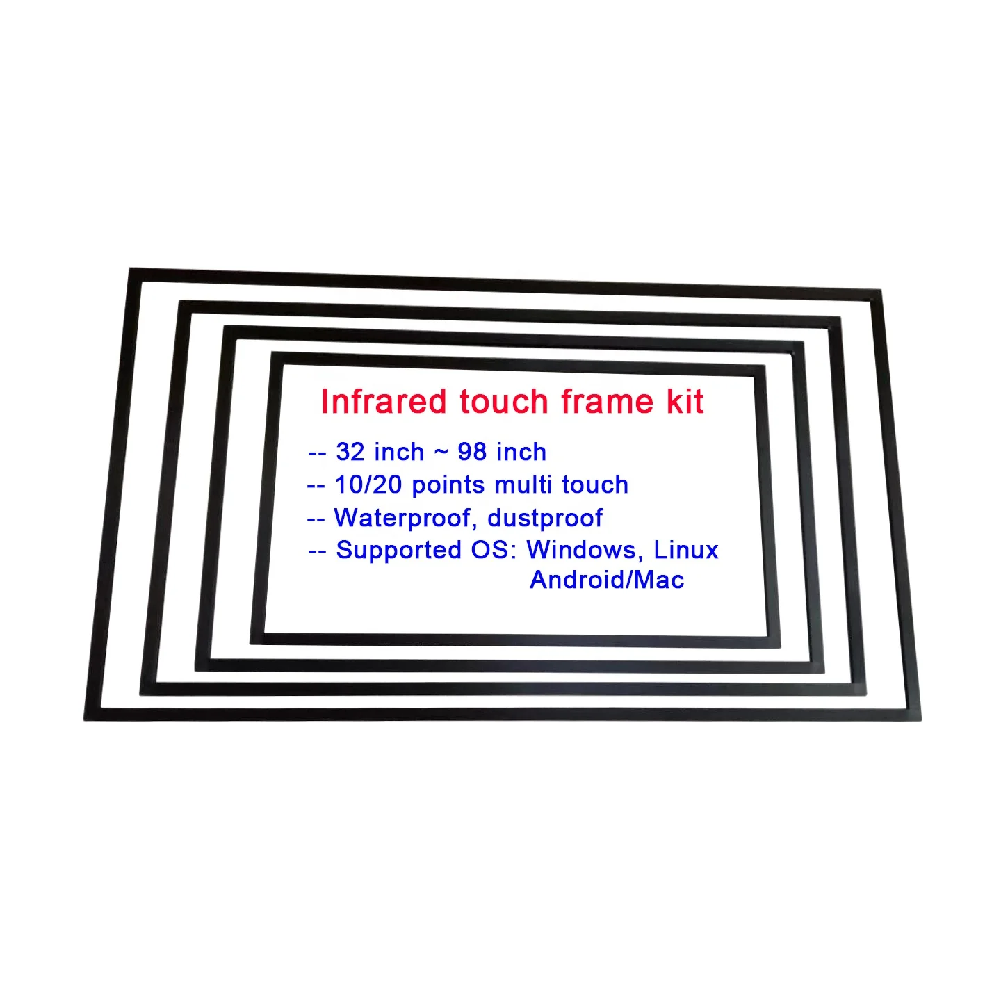 Ir Touch Frame Multi Touch Screen Overlay Kit Industrieel touchscreenpaneel 32 ~ 98 inch