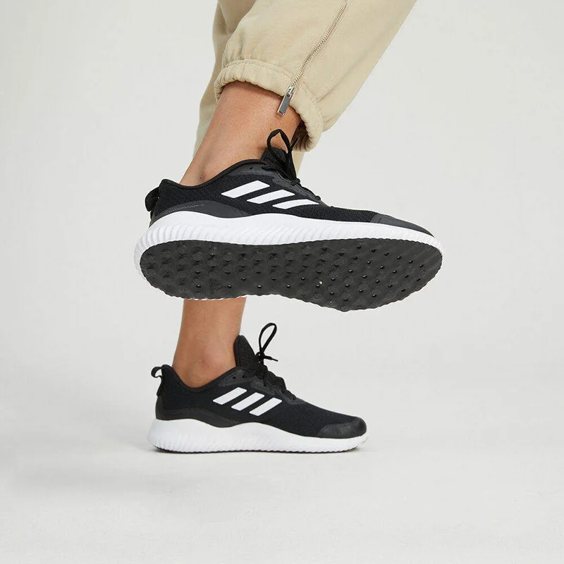 Adidas ID0350 Unisex Black White Running Shoes Iconic 3 Stripes Synthetic Upper Fabric Lining Non Slip Rubber Outsole Sneakers