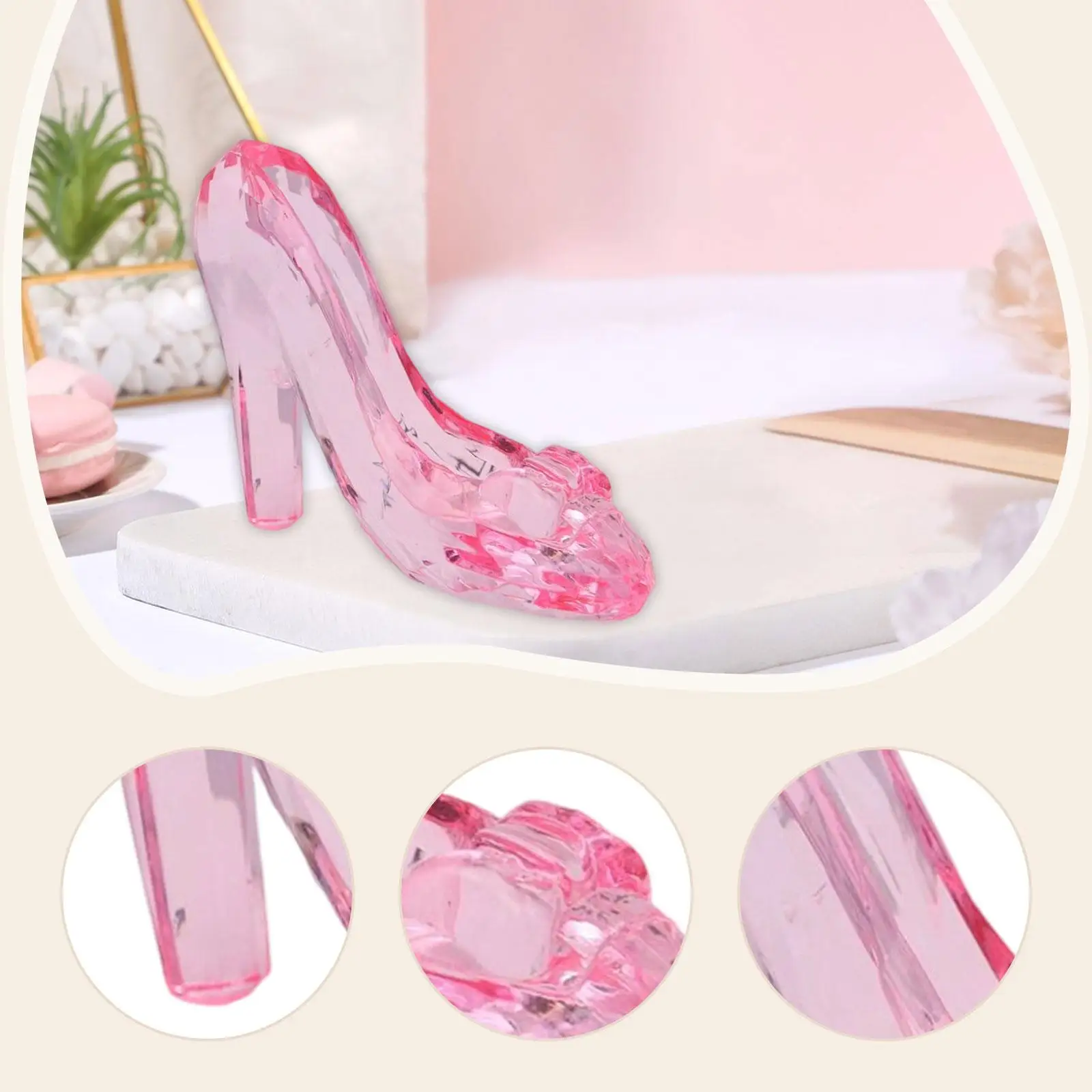 プリンセス ハイヒール アクリル ファッション 女の子用、ディスプレイ、コレクタブル、スリッパ、卓上装飾靴彫刻、イベントパーティーの記念品用