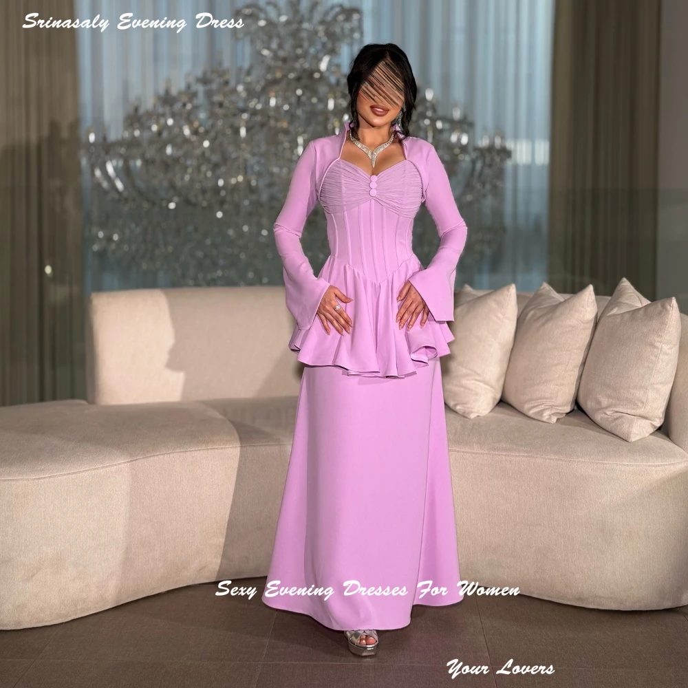 فساتين سهرة مخصصة بكشكشة أرجوانية للنساء المثيرات على شكل حرف a رداء حفلات الكوكتيل للمناسبات الرسمية مشد للحفلات الراقصة 2025