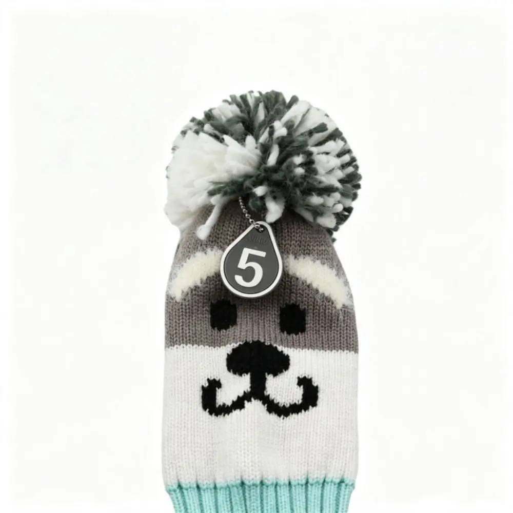 Schnauzer Designed Golf Club Headcover Soft and Durable Number Plate Wood Golf Covers Protective Case Kawaii