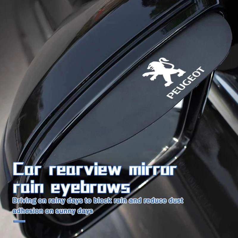 Car Side Rearview Mirror Rain Eyebrow Sun Visor Protector For Peugeot 307 106 206 308 208 407 508 406 207 607 107 301 205 408