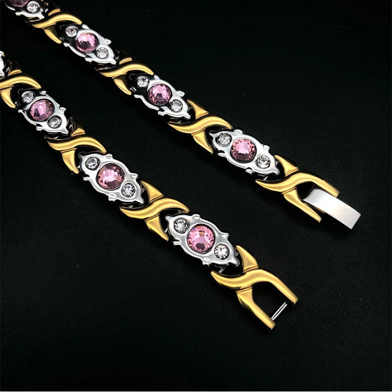 Pulsera de drenaje linfático magnético para hombres y mujeres, pulsera de circón de desintoxicación linfática, terapia magnética adelgazante, regalo de cuidado de la salud