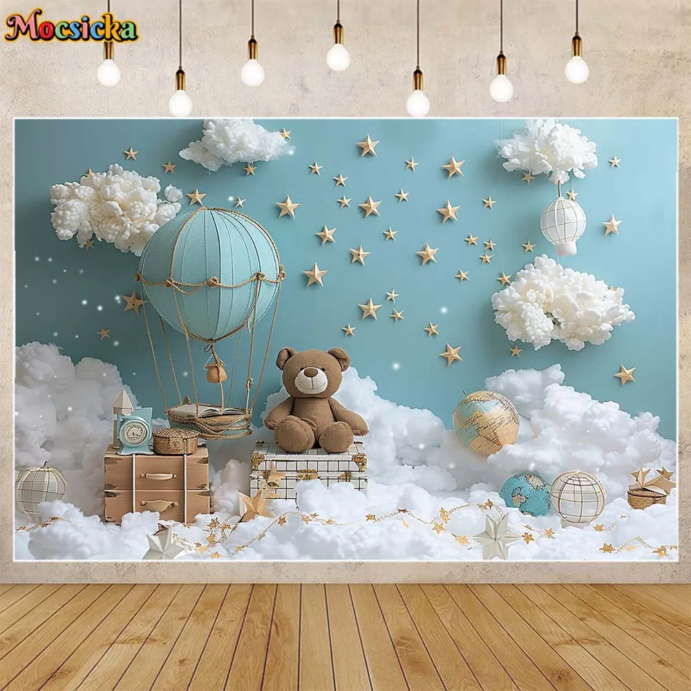 Mocsicka Photography Background Adventure Travel Boys1st Birthday Cake Smash Party Decor Backdrop Photocall Kid\'s Room Wallpaper