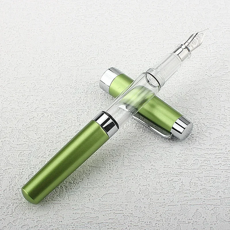 

Press Type Ink Suction 3024 Fountain Pen EF Nib Olive Green Transparent Barrel for Calligraphy Signature A7555