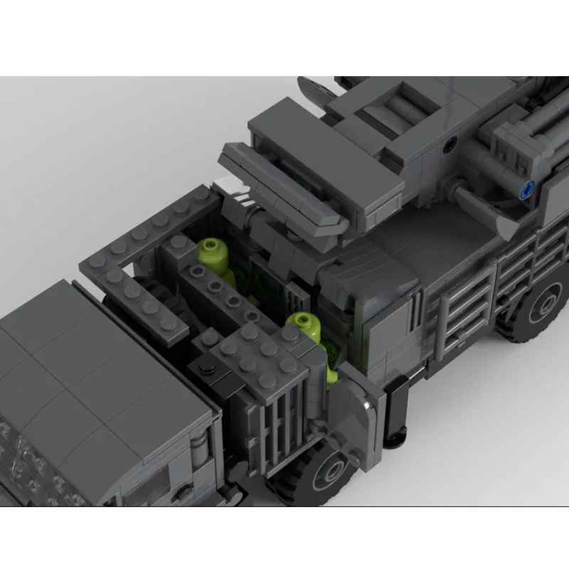 MOC-234777 Novo modelo de bloco de construção de caminhão tanque militar urbano, 1232 peças, presente de brinquedo de aniversário e natal para meninos e crianças