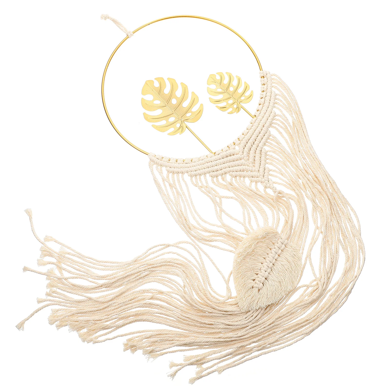 أوراق النخيل خيط القطن المنسوجة نسيج الحديد الفن محاكاة جدار ديكور المنزل شقة النوم شرابة اليدوية المنسوجة مكرامية #6