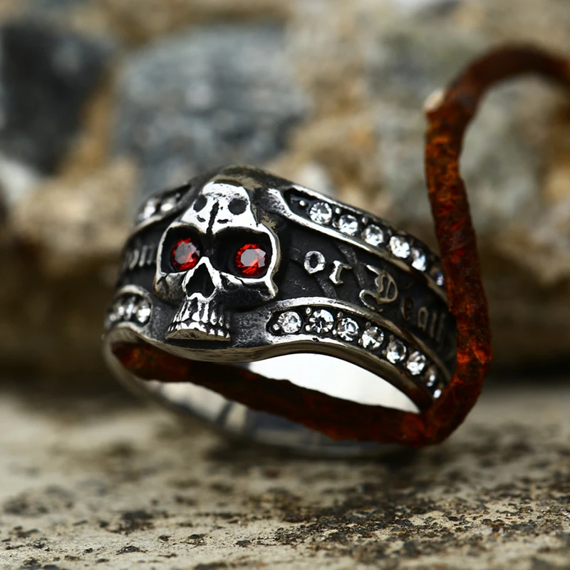 BEIER  new store 316L Stainless Steel Skull  ring top quality products Man\'s Vampire Fashion Rock Punk Jewelry BR8-149