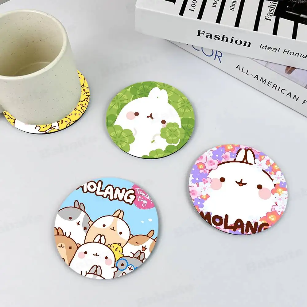 Cute white M-MolangS rabbit Artistic Print on Wood, Durable for Parties, Unique Holiday Housewarming Present