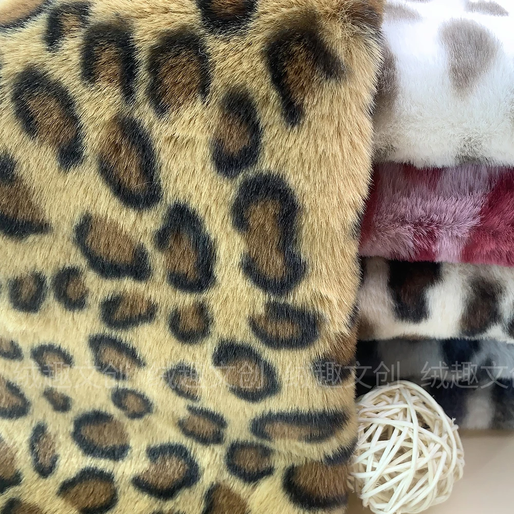 Soft Faux Fur Leopard‑Point Fabric, Perfect For Handmade  ,  Animal Diy Projects. Multiple Colors Available Winter Fabric