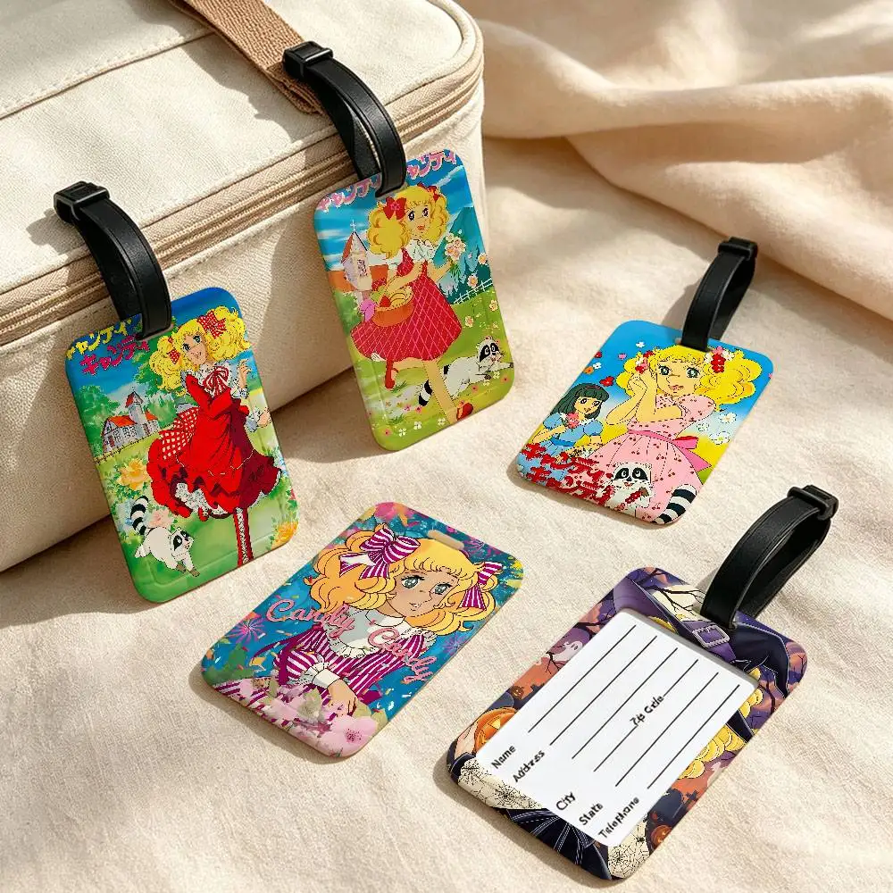 Manga Candy Candy Anime Lightweight Anti lost PVC Luggage Tag Removable Info Card Sleeve Backpack Travel Accessory