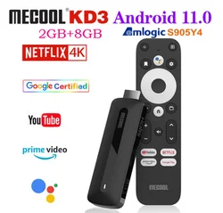 [Genuine]Mecool KD3 4K TV Stick Android11 Amlogic S905Y4 with Doby Audio2G+8G smart TV box With WiFi 2.4G/5G HDR 10 Media Player