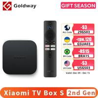 Global Version Xiaomi Mi TV Box S 2nd Gen 4K Ultra HD Android TV 2GB 8GB WiFi Google TV Netflix Smart TV Mi Box 4 Media Player