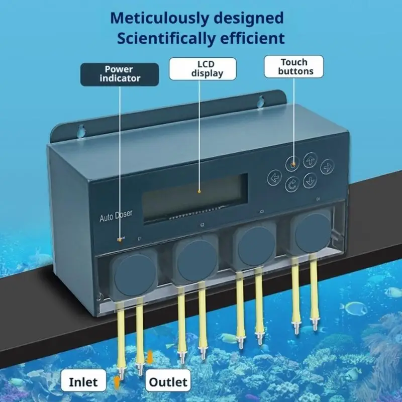 App Linked Marine Liquid Manager for Saltwater Water Care, Programmable Timing and 12V 12W Power Design Daily Use KXRE