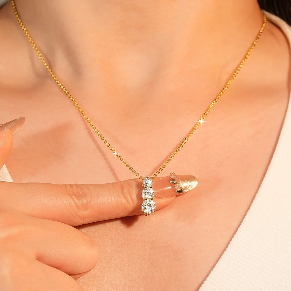 Abestecom Kreuzblumen-Herz Moissanit-Halsketten Klassische Quasten-Anhänger-Halskette Modischer Valentinstag-Schmuck Geschenke – Detail 5