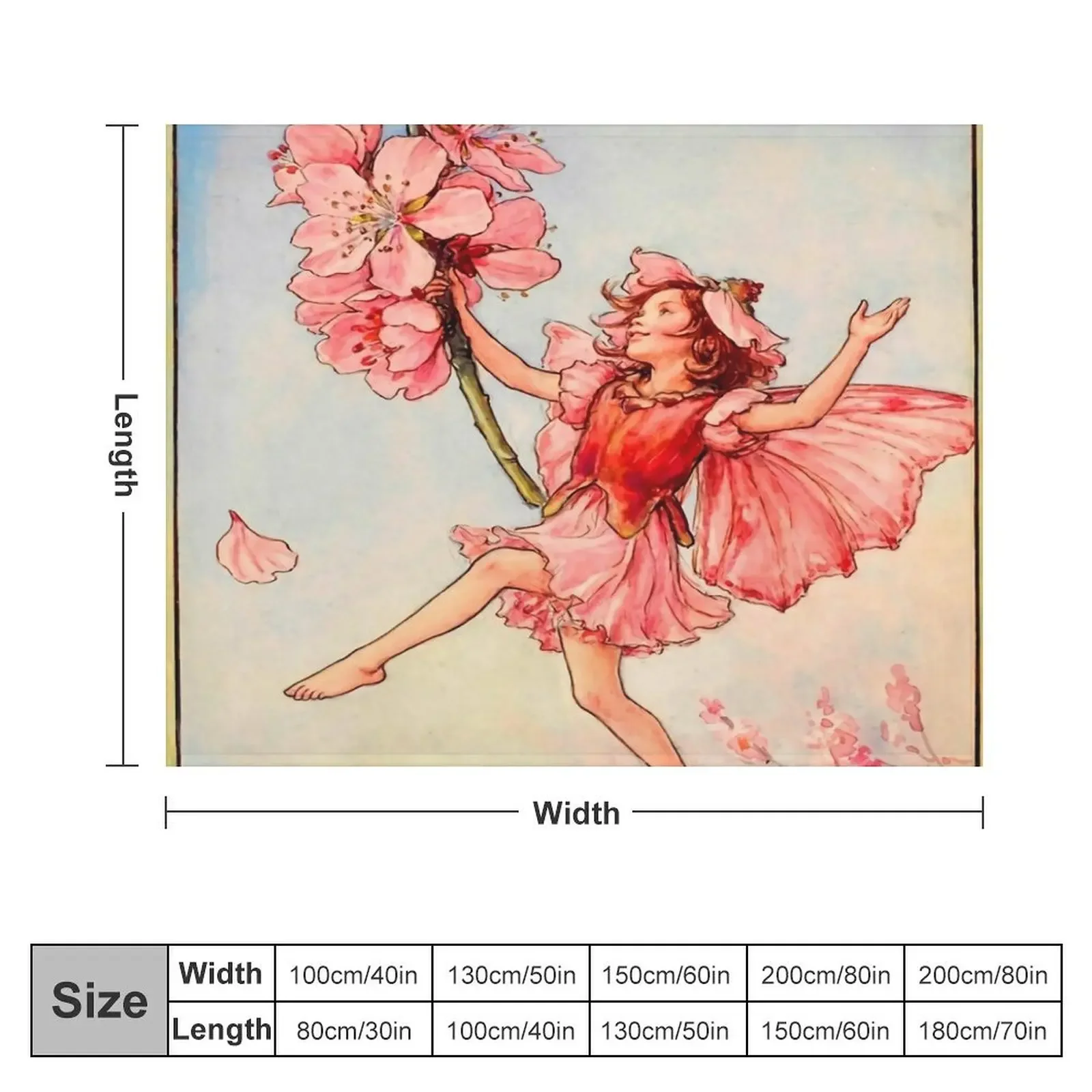 Cicely Mary Barker The Almond Blossom Fairy Throw Blanket Decoratives wednesday blankets ands Blankets