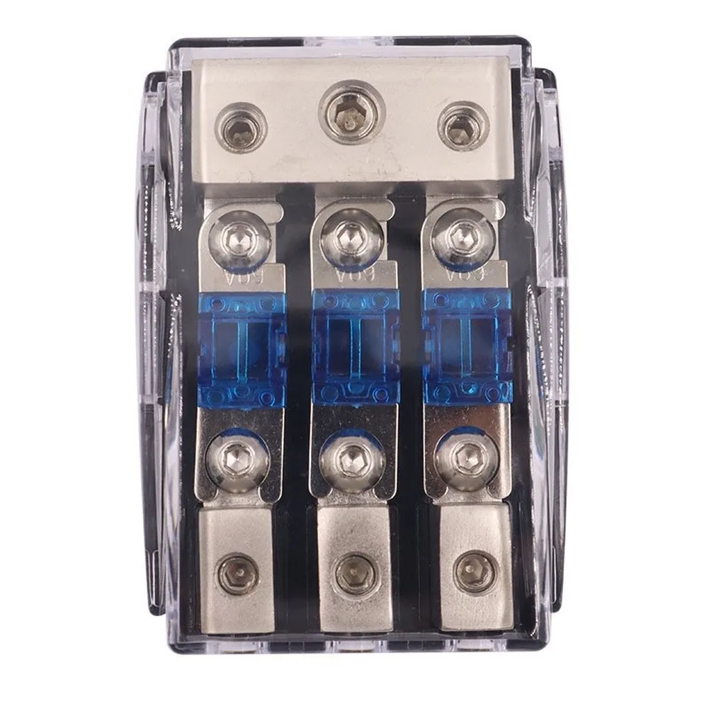 Auto Circuit Breaker Car Audio Fuse Holder Abs Plastic Housing 1x0ga Input Port 2x4ga Output Ports For Stable Audio Operation