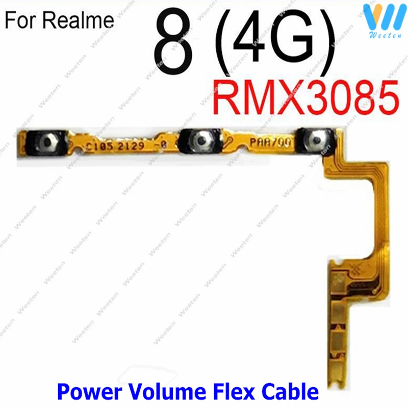 ON OFF Power Volume Button For Realme 7 8 8S 4G 5G 8Pro 8i Power Volume Side Key Mini Button Ribbon Flex Cable Spare Repair Part