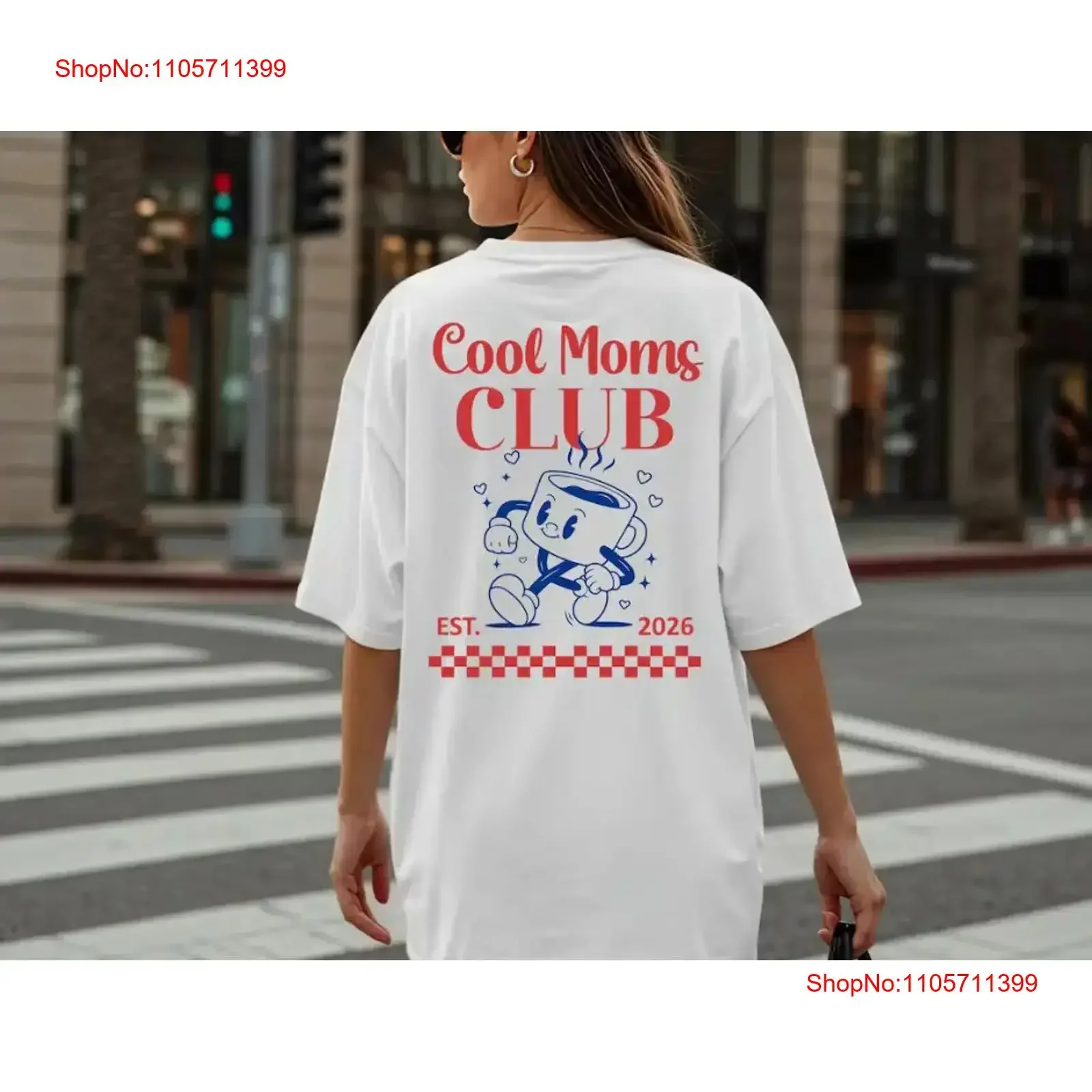 Cool Moms Club T shirt personalized with children's birth years gift for mom long or short sleeves vintage Washed Stylish