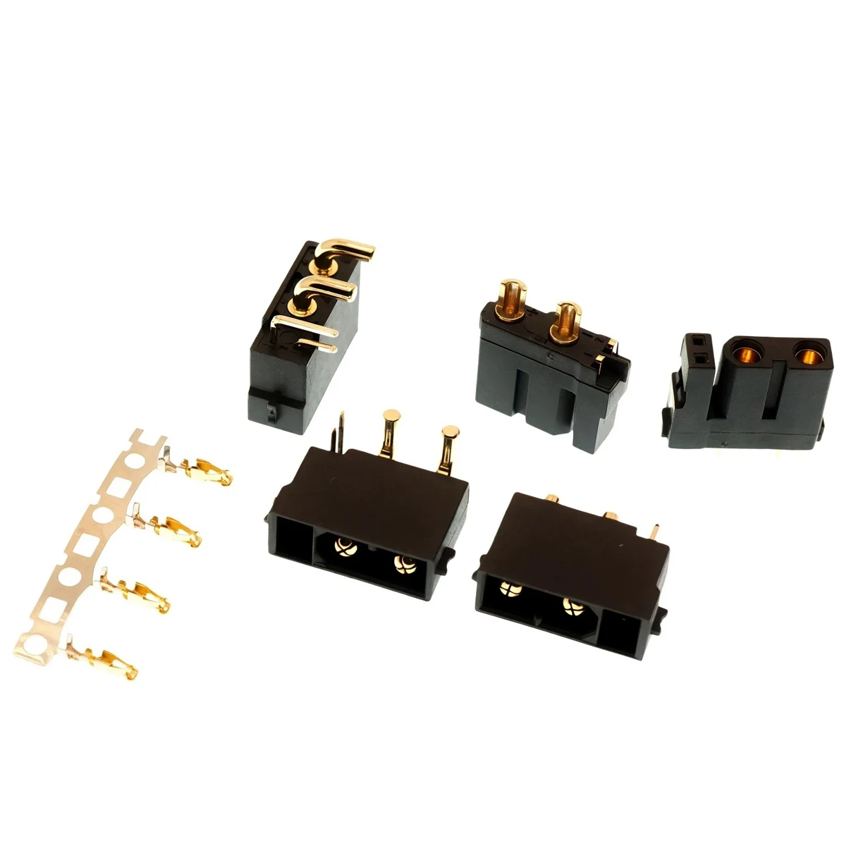 2pcs XT30(2+2) Gold Plated Signal Pin Banana Plug Connector  Amass Vertical Horizontal Mount for Lipo Battery Drone Power System