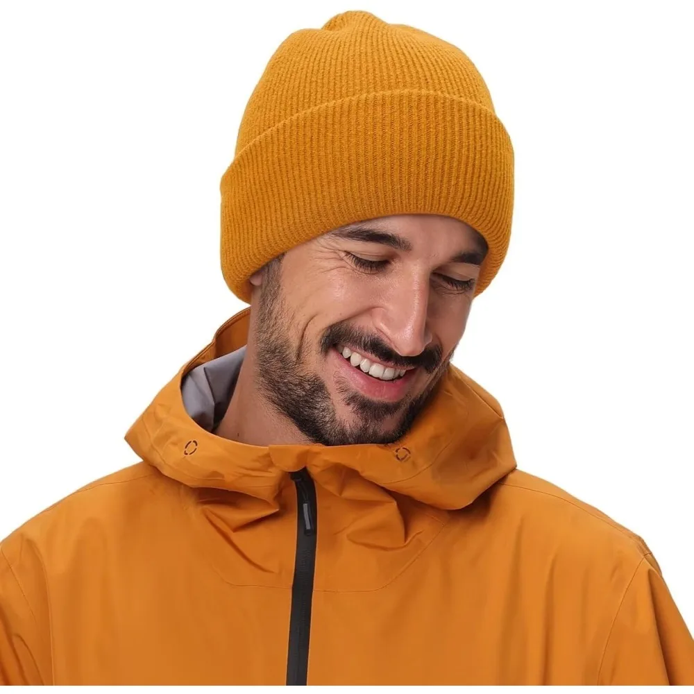 

Thick Cuffed Beanie for Men & Women Double Layer Knit Winter Hat Acrylic Watch Hat Warm Stocking Skull Cap