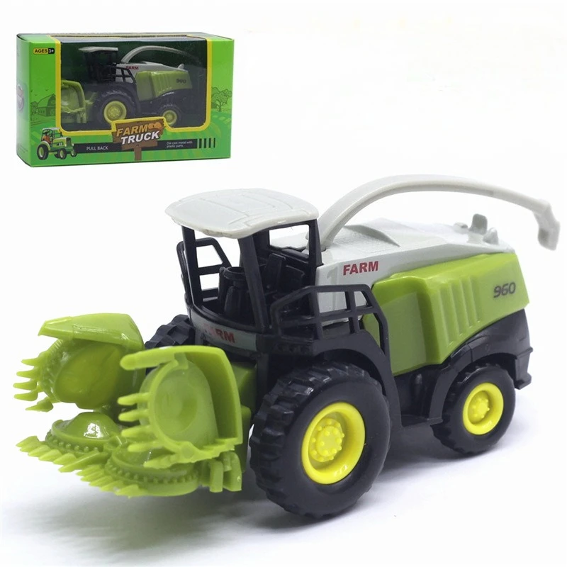 

1:55 Alloy farmer's small harvester harvester harvester agricultural vehicle alloy car model children's toy farmer's car